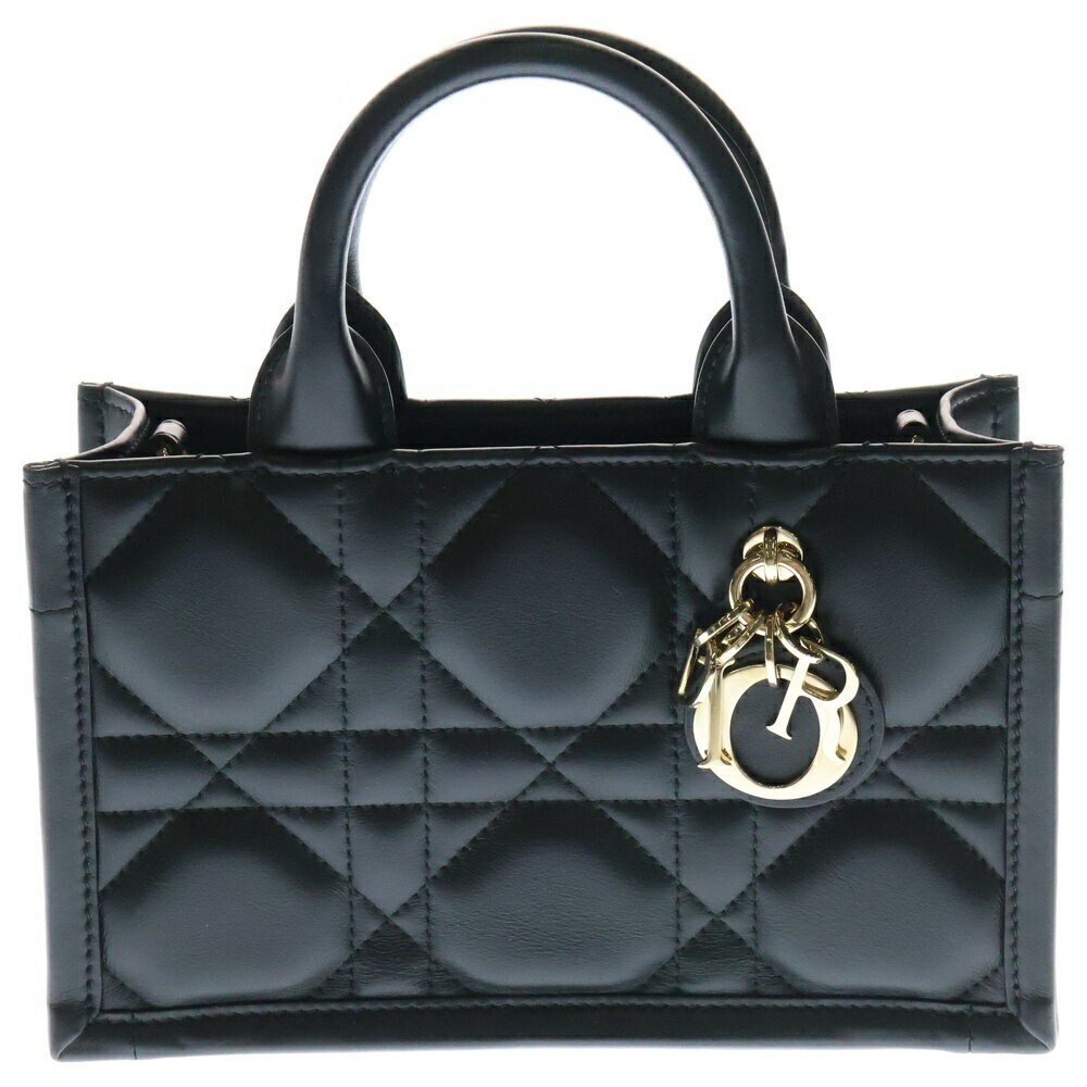 Christian Dior Book Tote Cannage Leather Handbag Shoulder Bag Black - Picture 1 of 6